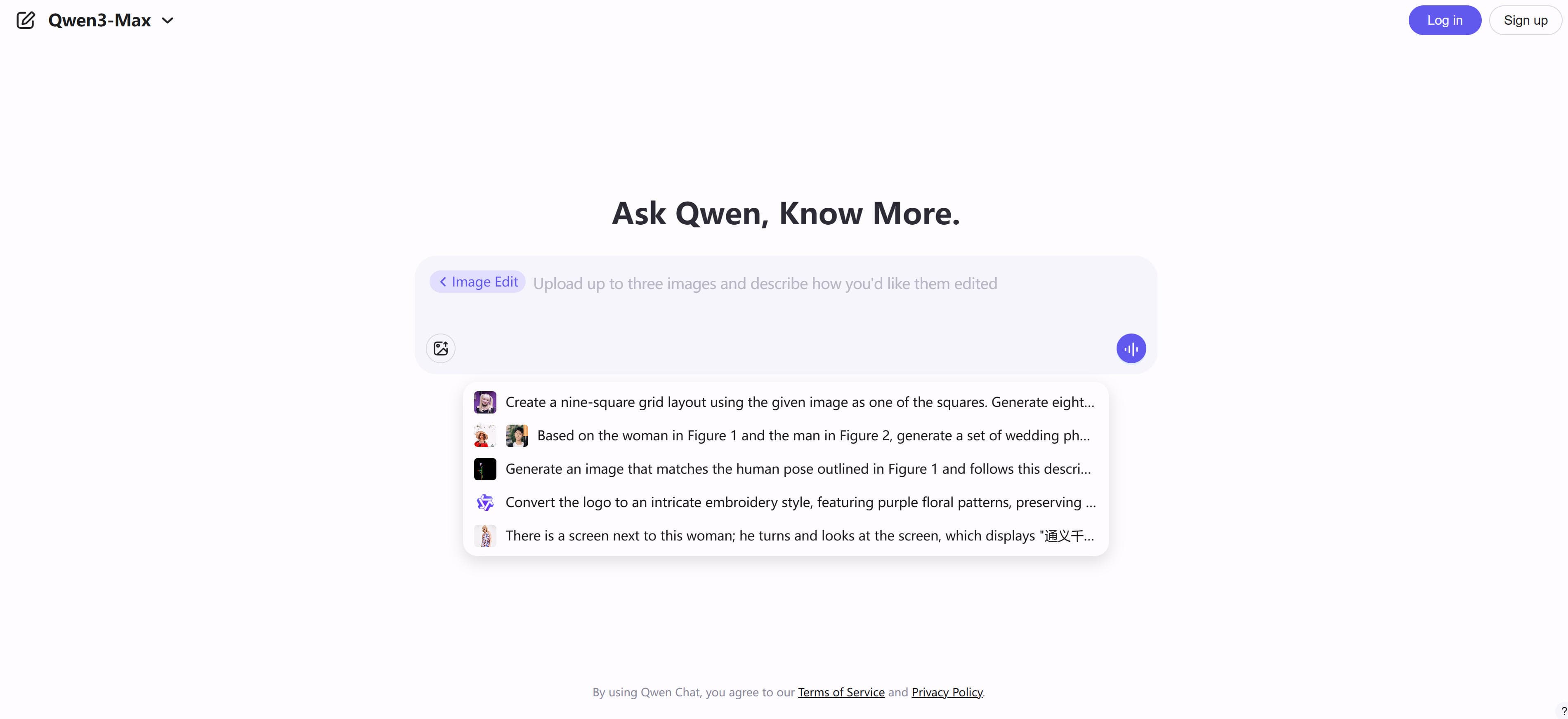 Qwen Image Edit (Alibaba) image editing model interface showing image-to-image editing and Chinese optimization