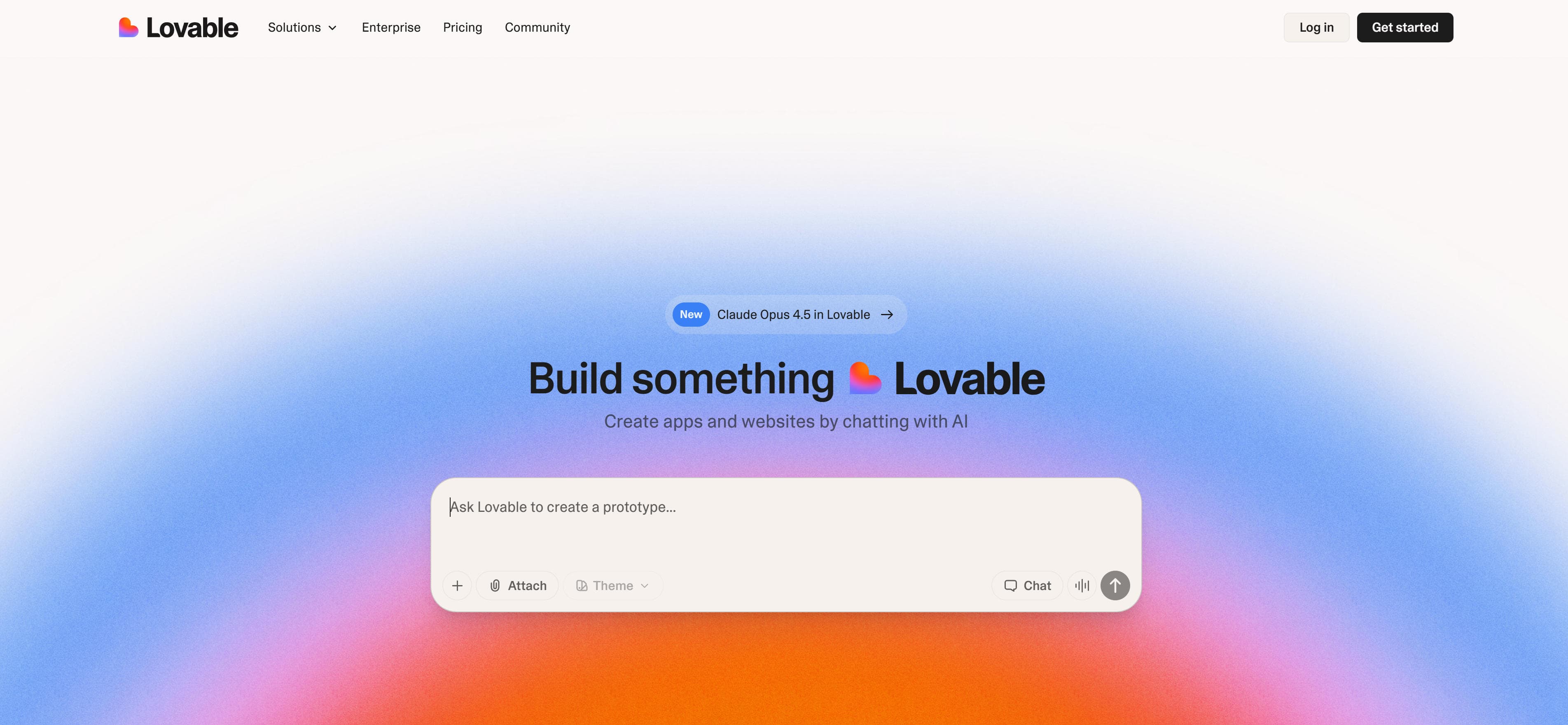 Lovable AI code generation platform for websites