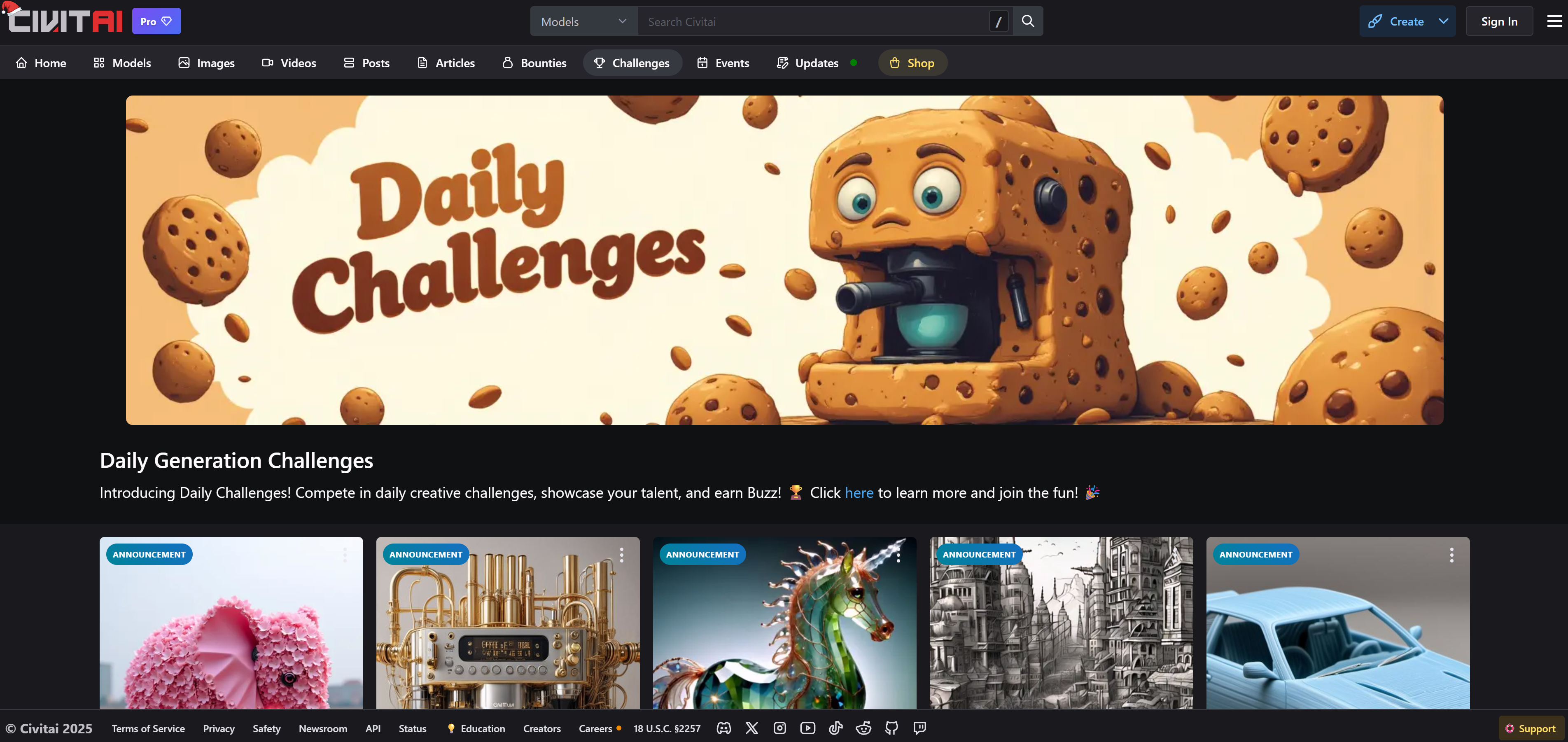 Civitai Challenges Page
