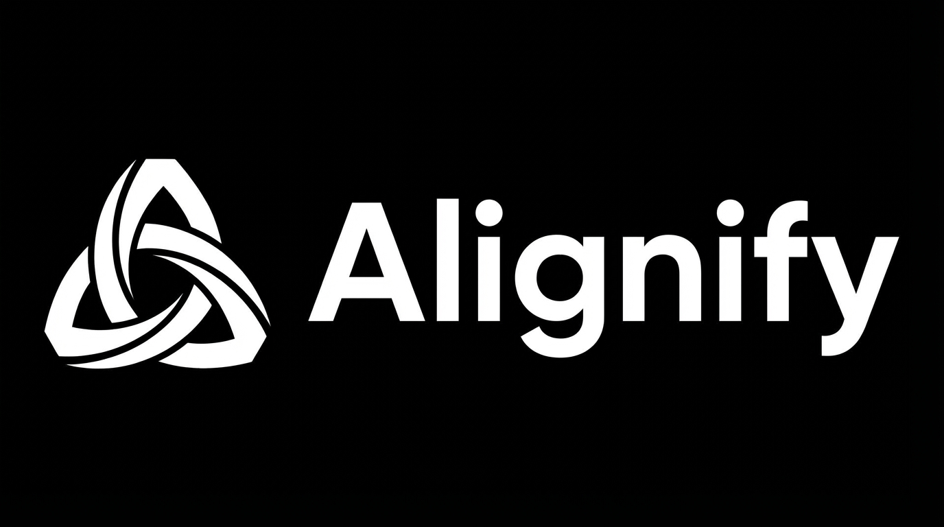 Alignify主Logo黑底纯净版,适用于深色背景的PNG格式Logo文件