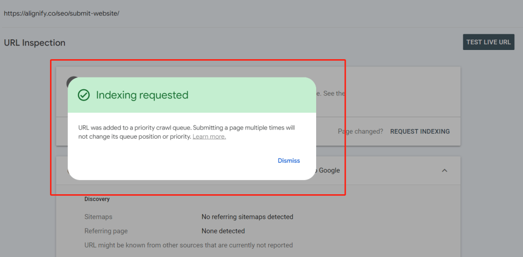 Google Search Console 提交成功示例