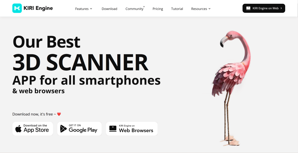 3D扫描工具界面展示，包括KIRI Engine、Polycam等主流工具