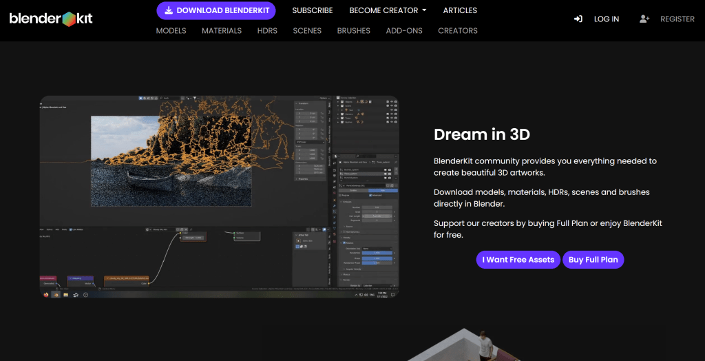 Blender 3D建模工具界面,展示免费开源的3D建模、动画和渲染功能