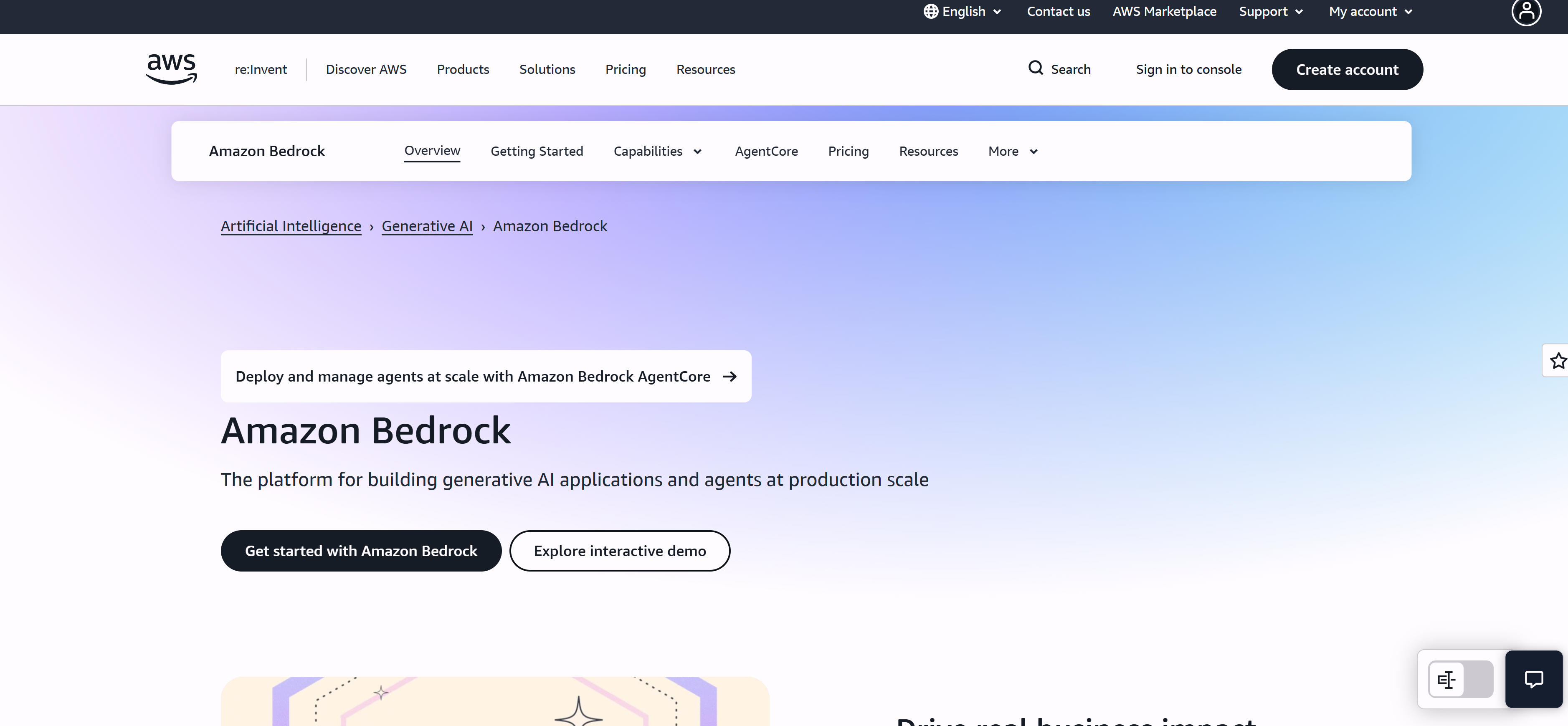 AWS Bedrock Amazon AI services platform interface showing foundation model access
