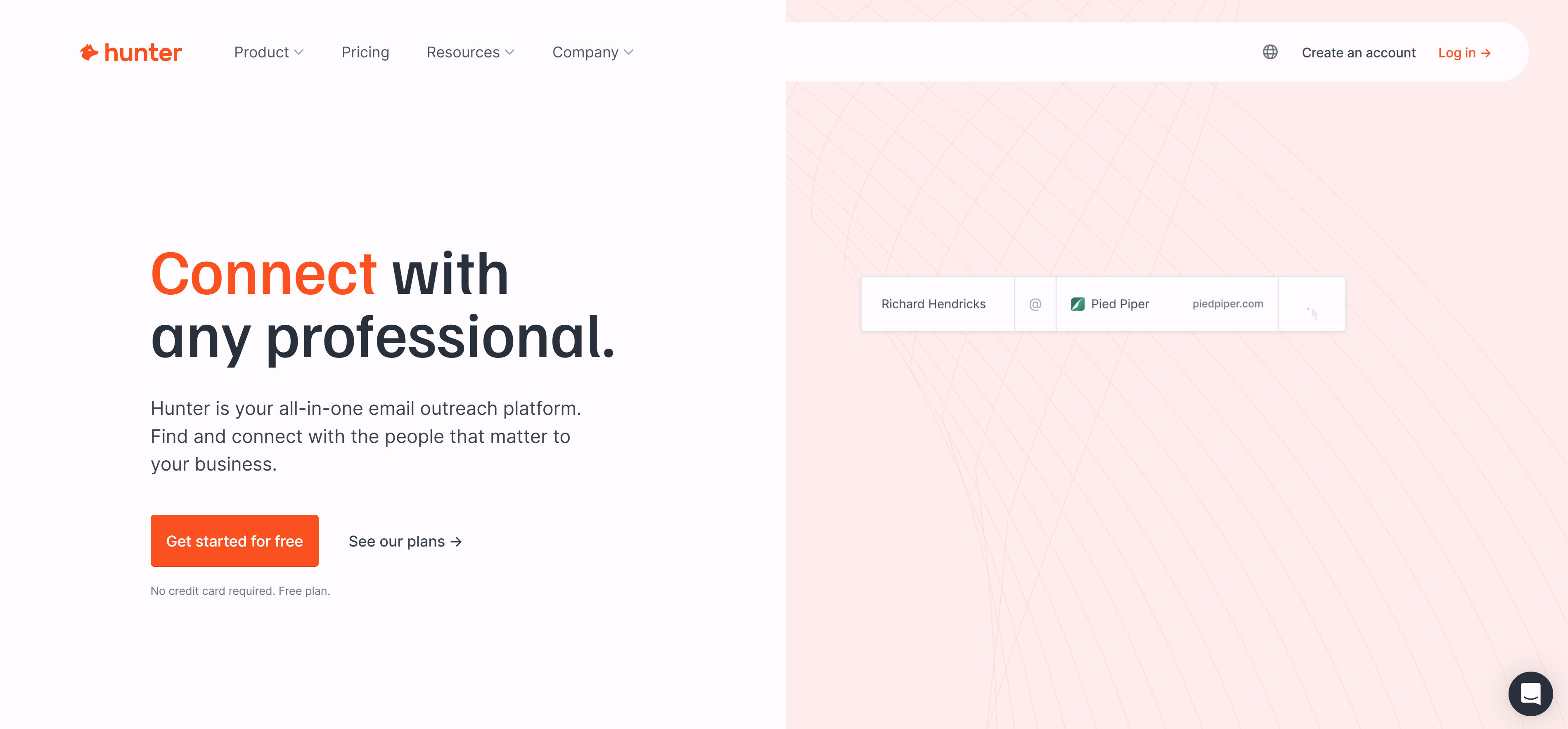 Hunter.io B2B行销工具界面,展示邮箱查找和验证功能