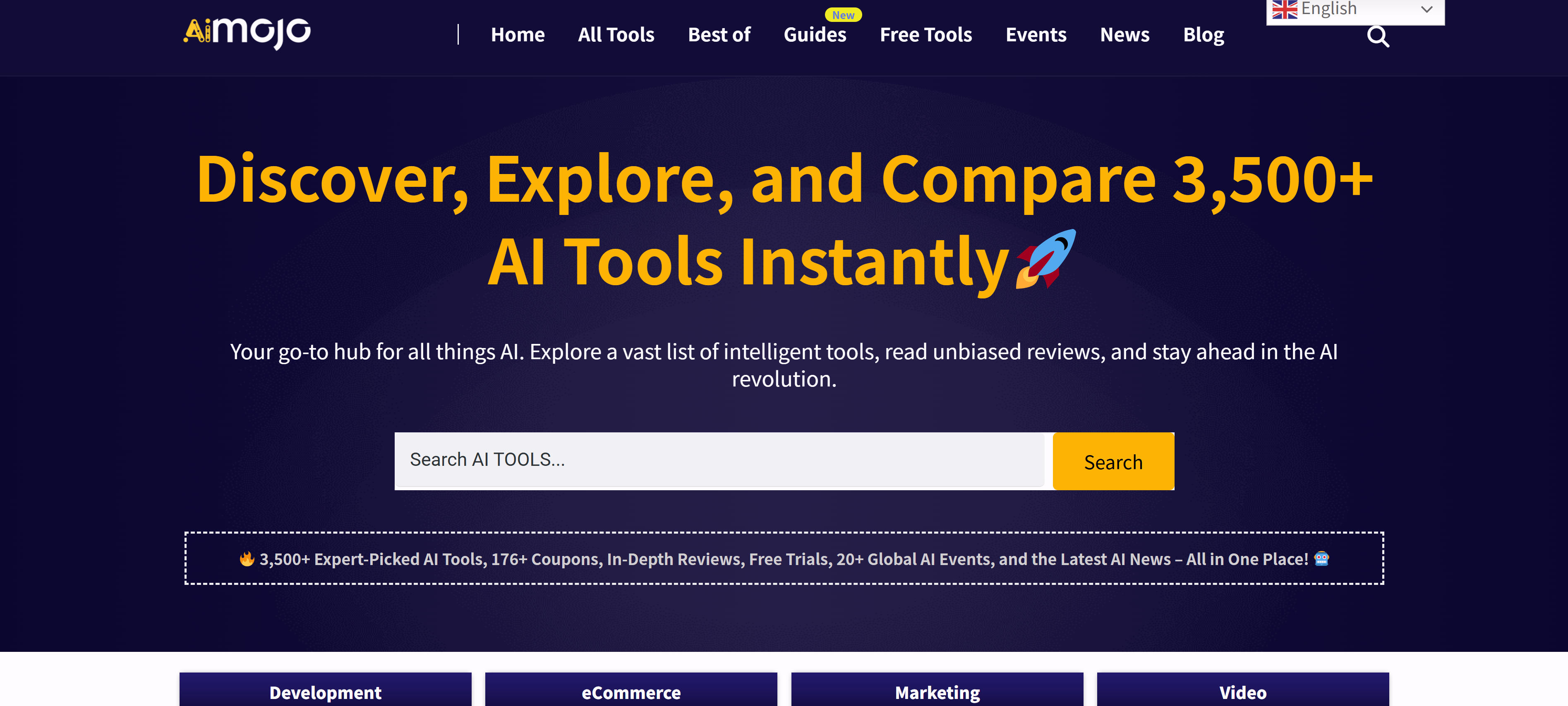 AI Mojo smart AI tool matching platform interface featuring personalized recommendation capabilities