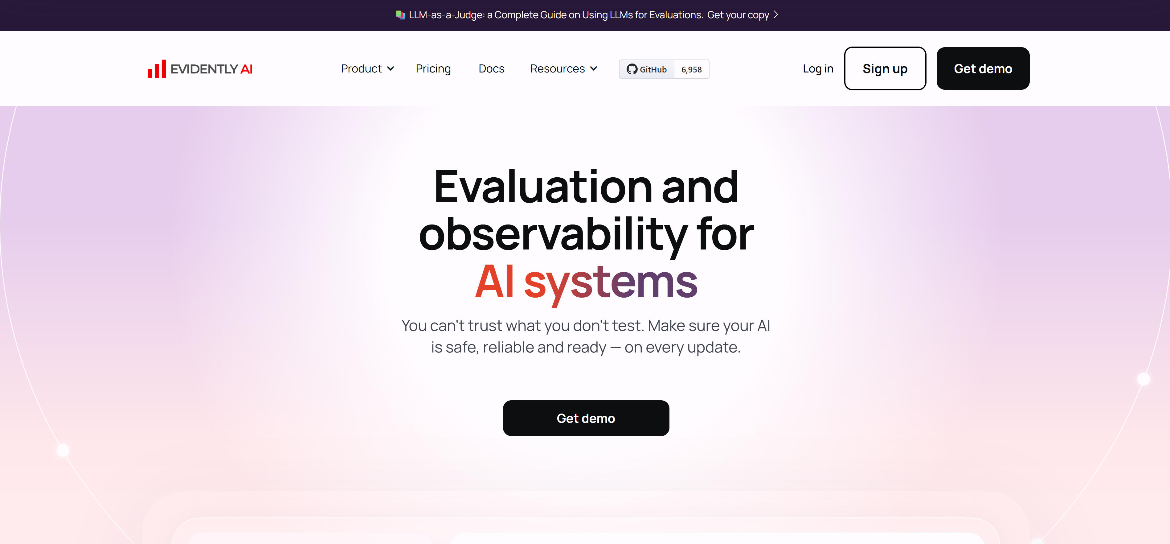 Evidently AI - AI评估和LLM可观测性平台界面