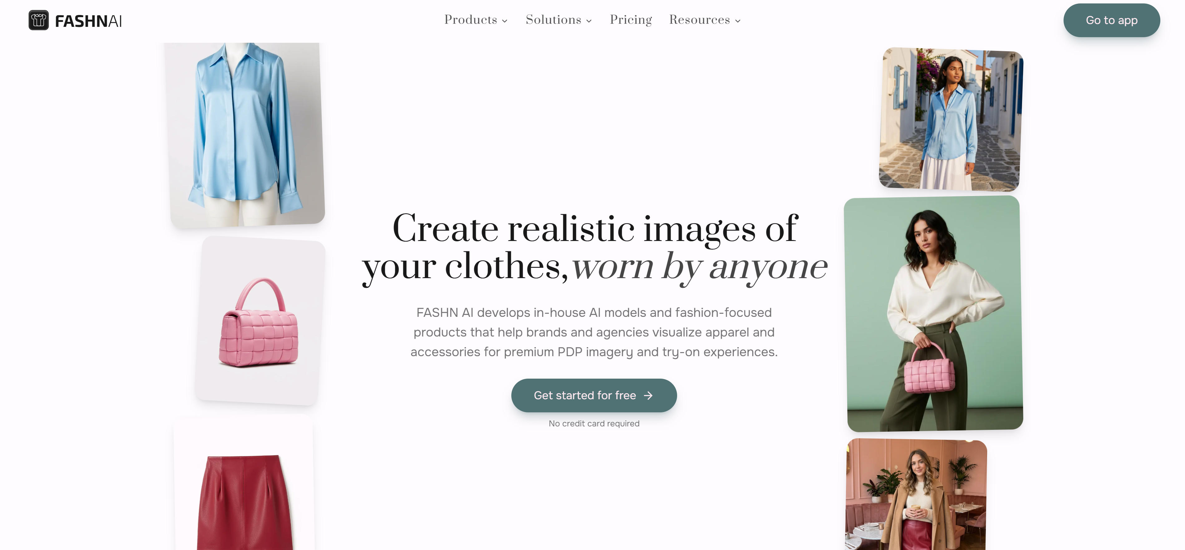 FASHN AI时尚工作室界面，展示虚拟试穿和模特生成功能