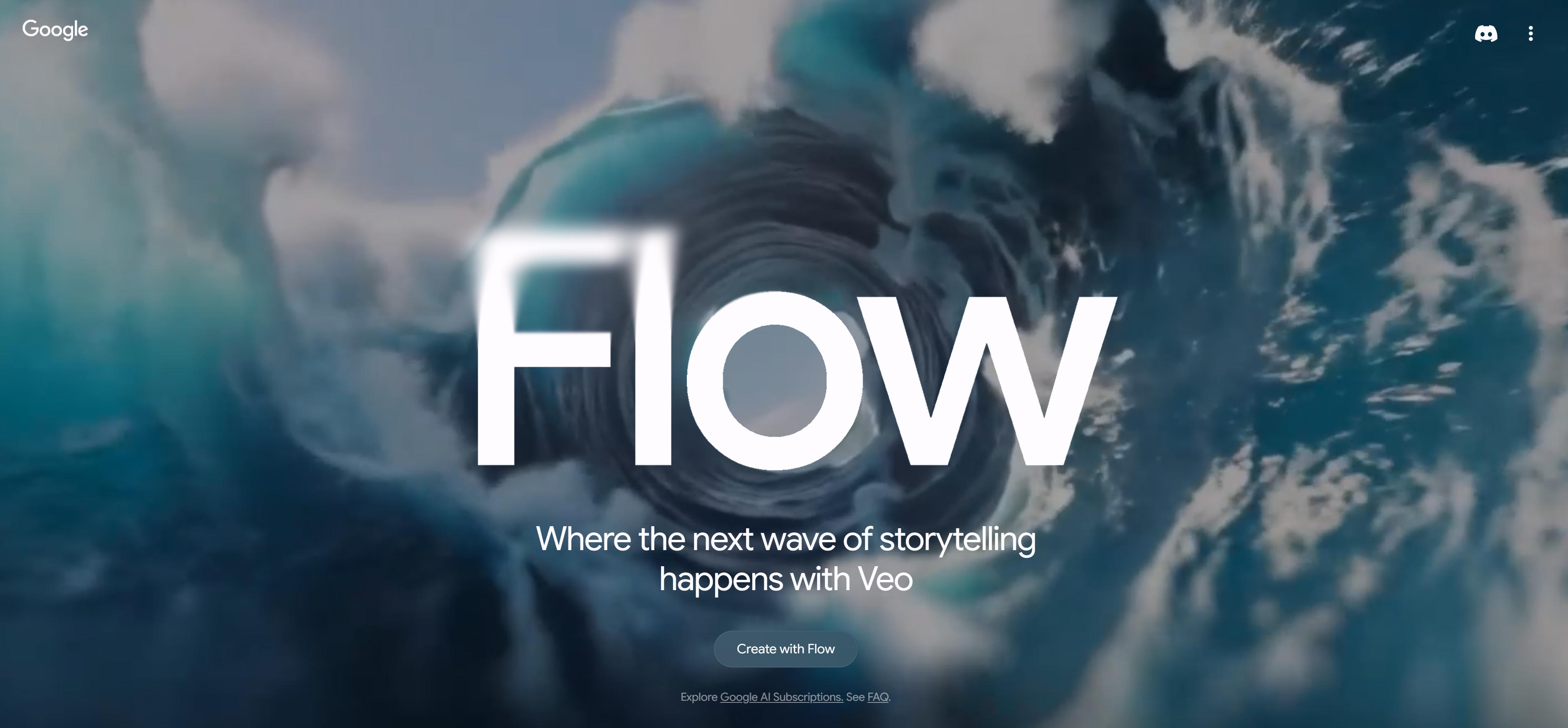 Google Flow AI电影制作工具界面,展示Veo模型和电影级视频生成功能