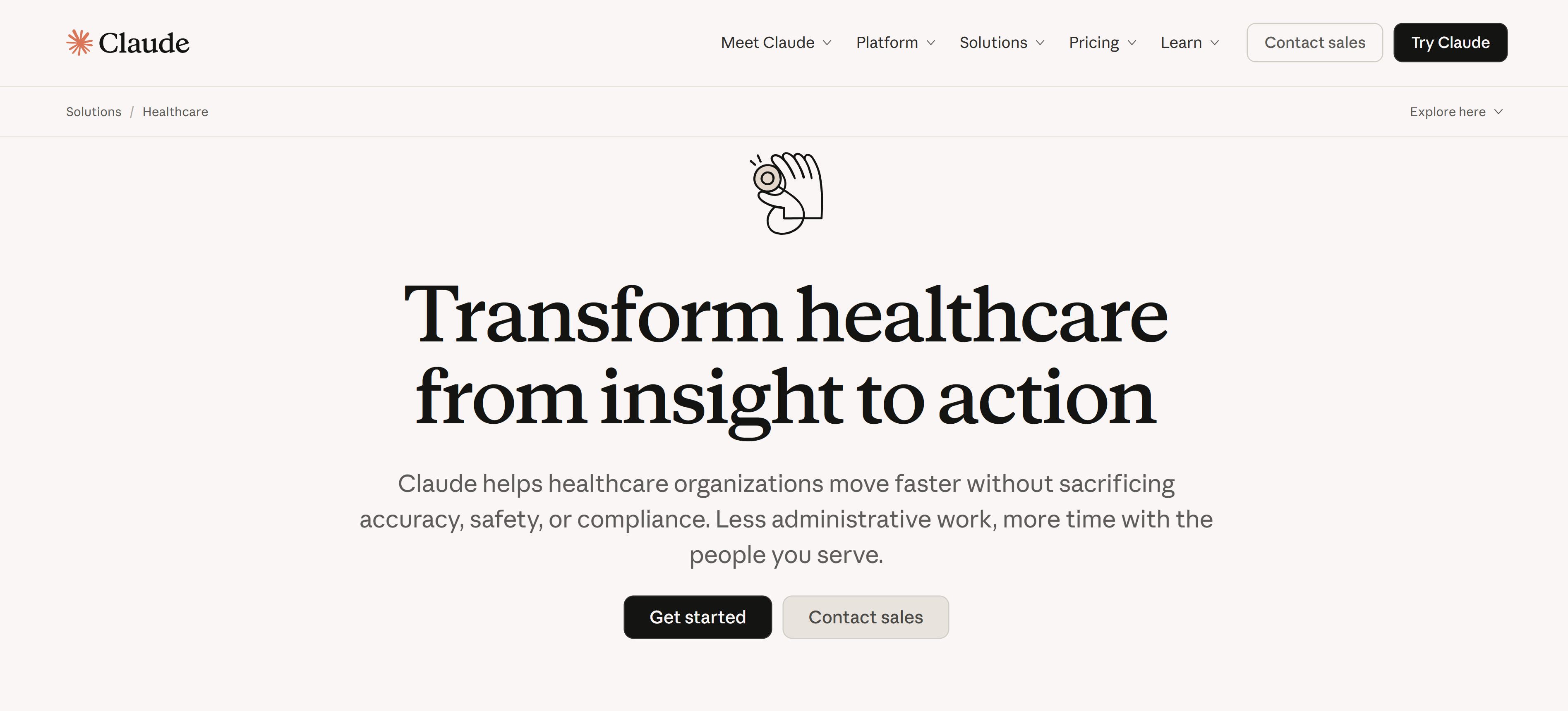 Claude Healthcare secure medical conversation platform interface showcasing medical documentation generation, clinical decision support, and patient communication