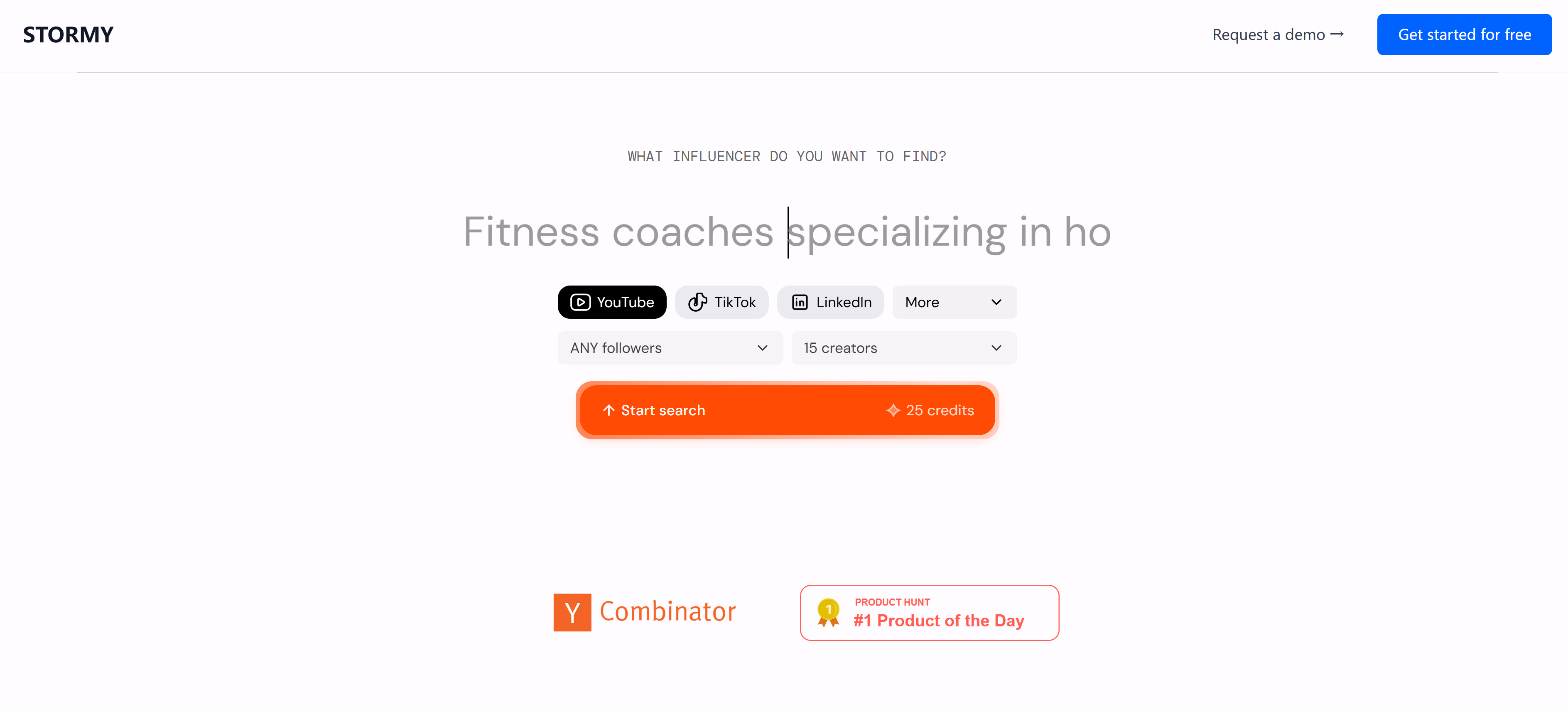 Stormy.ai红人营销工具界面，展示红人发现和分析平台功能