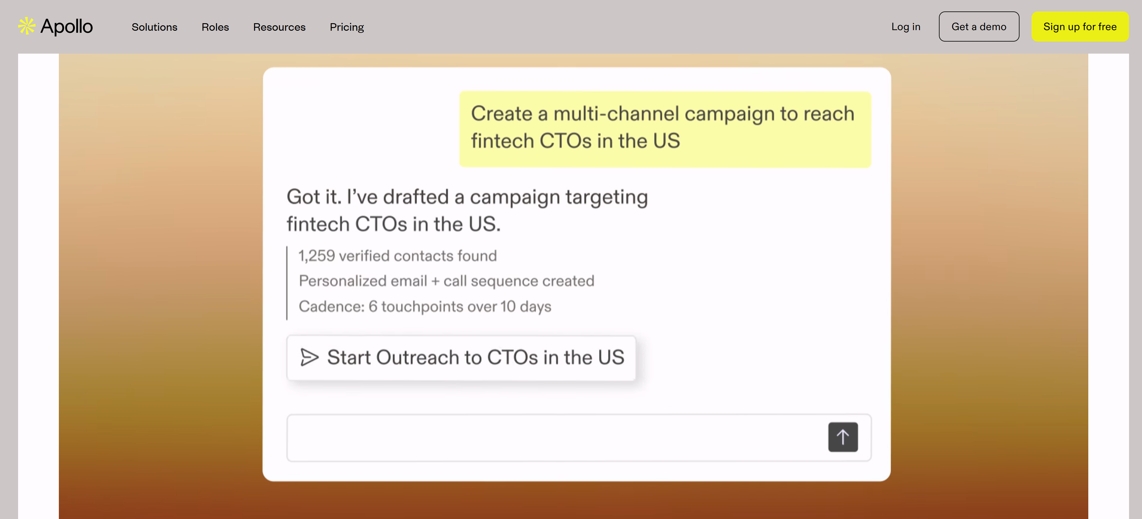 Apollo.io销售线索生成工具界面,展示AI驱动的销售平台和完整解决方案