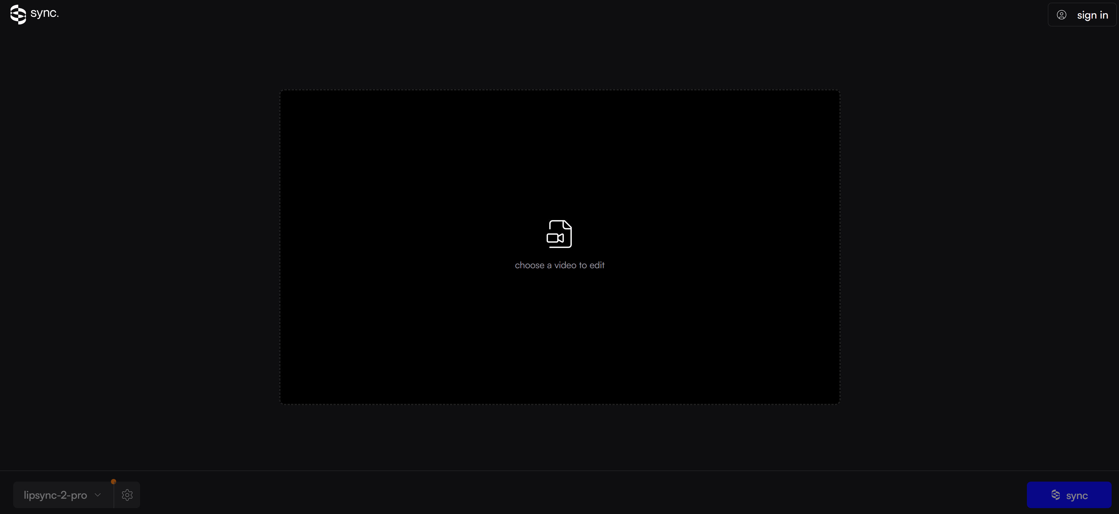 Sync.so AI对口型工具界面，展示简单易用的操作流程