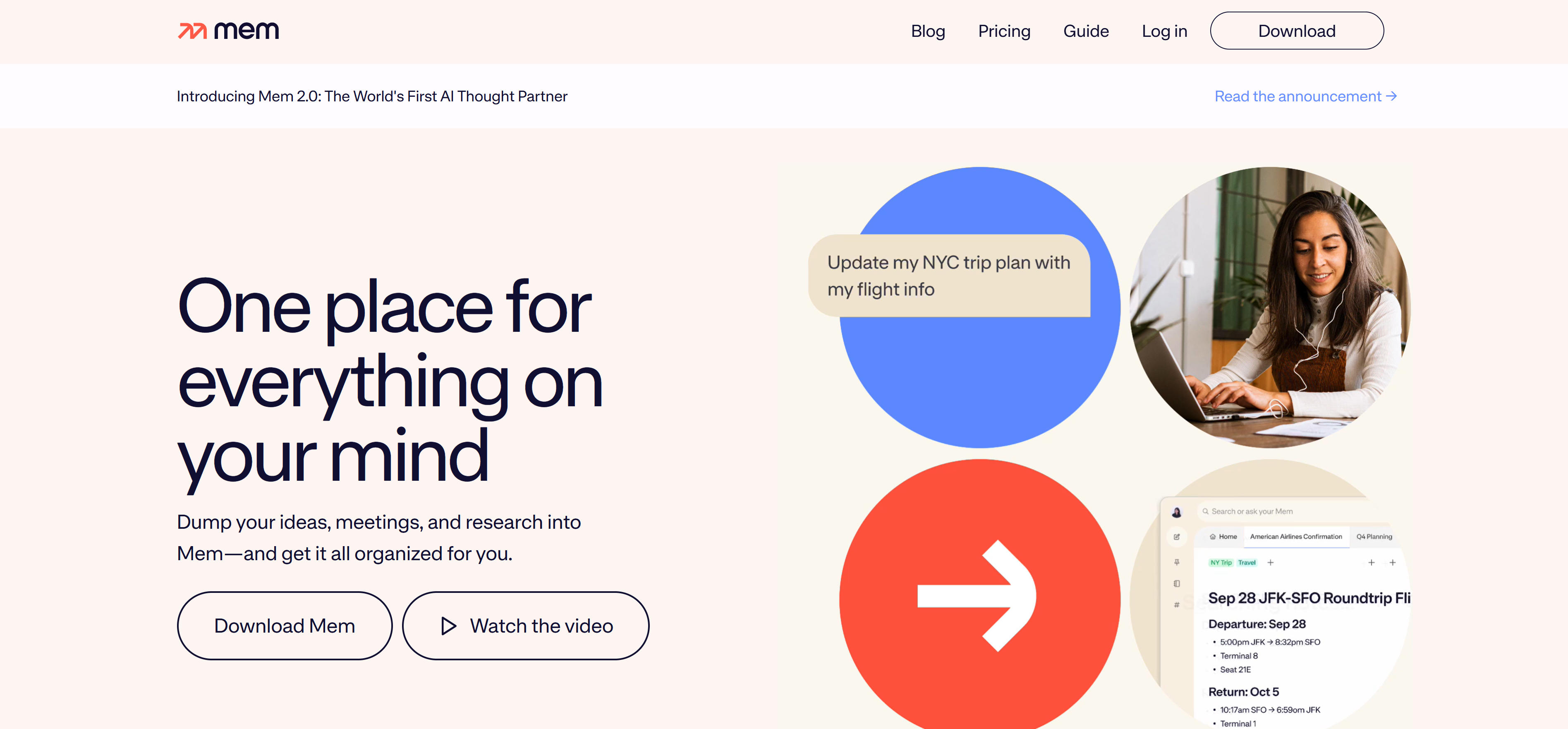 Mem.ai AI memory tool interface showing team knowledge management and collaborative intelligence features