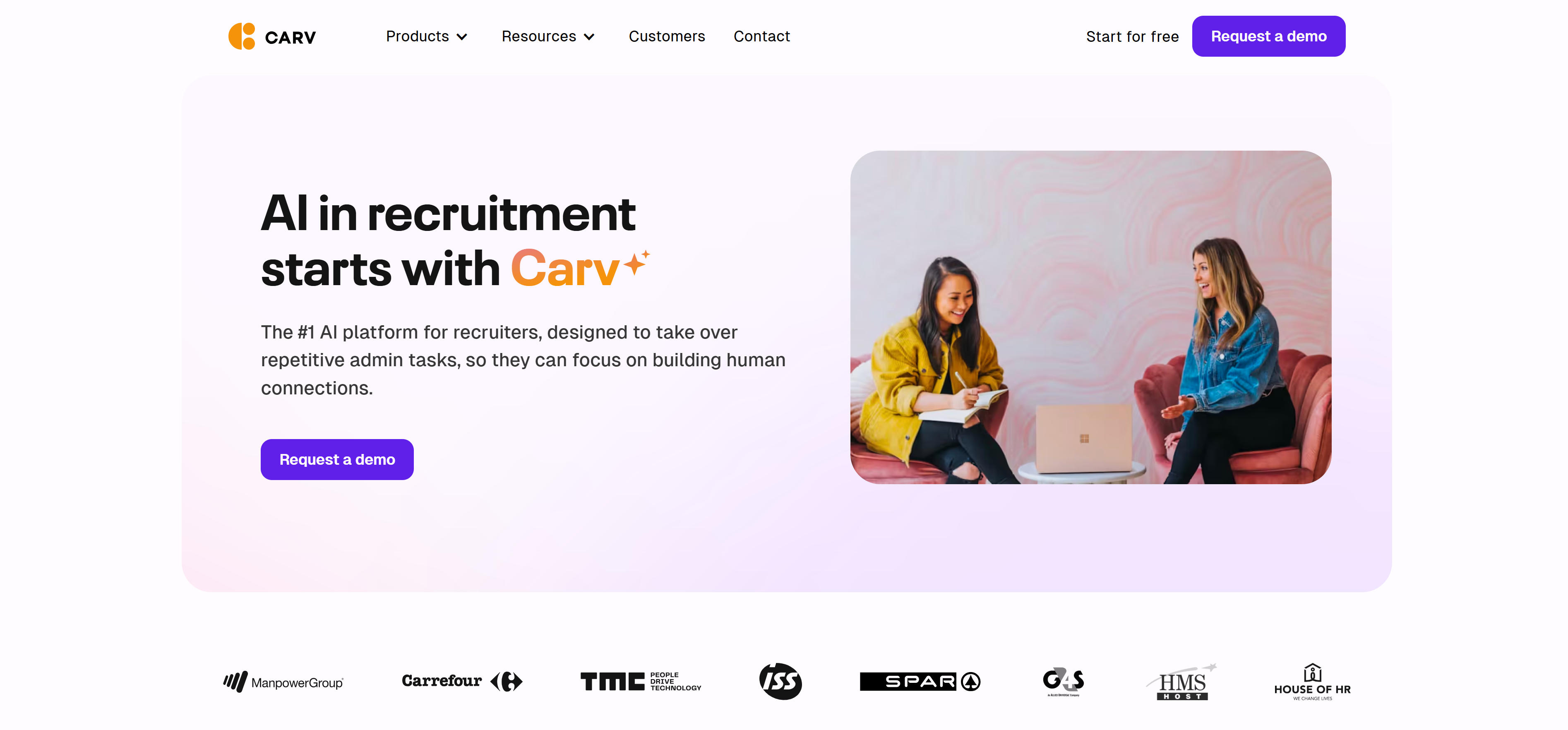 Carv AI skills assessment platform interface showing adaptive testing and career development features