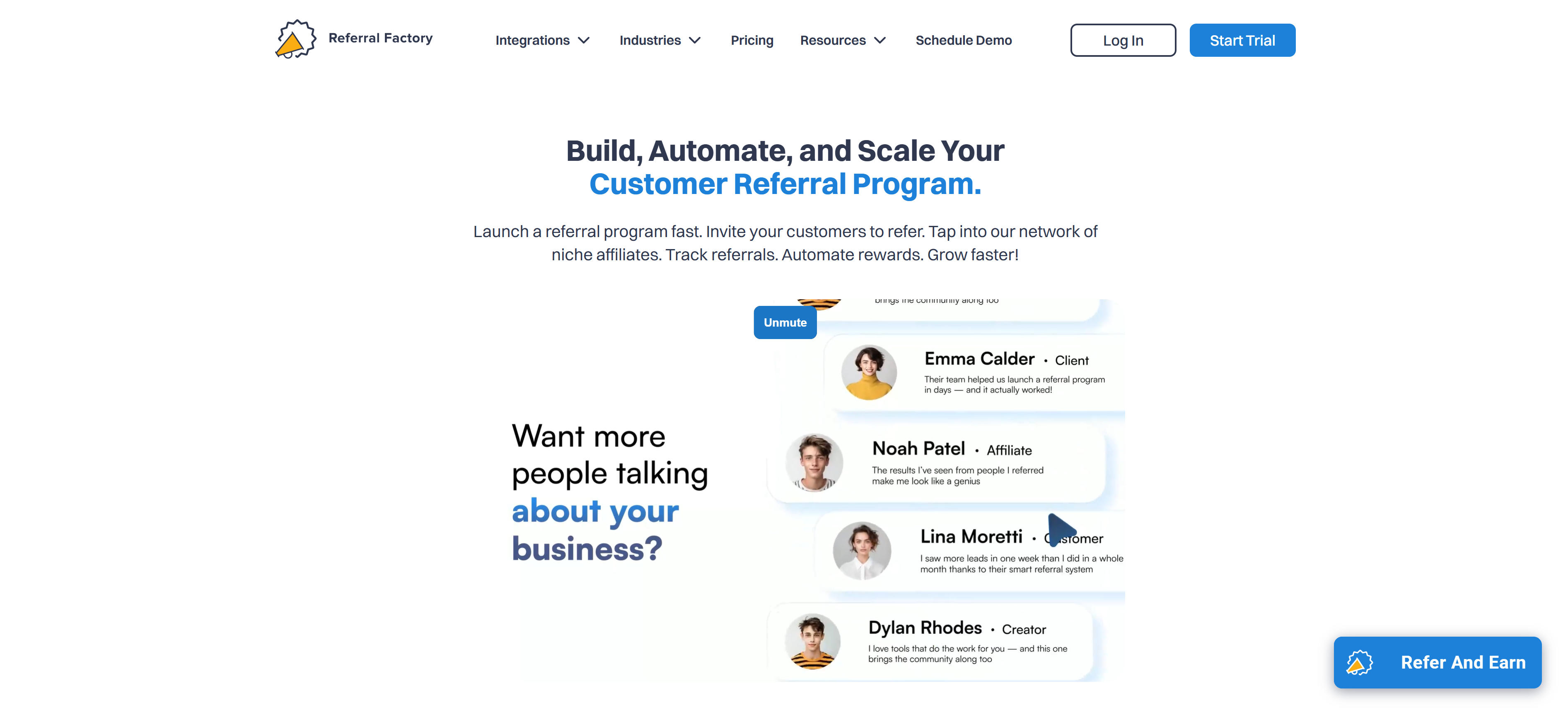 Referral Factory referral program platform interface showing highly customizable referral program features