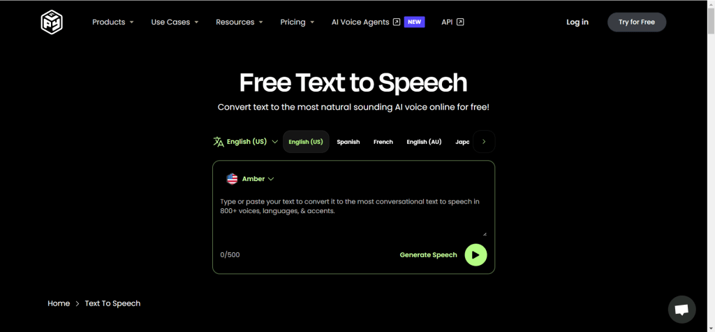 PlayHT enterprise-grade AI voice synthesis tool interface showing professional voice synthesis services