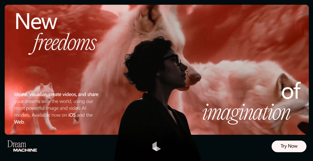 Luma Dream Machine AI video generator interface showing fast video generation
