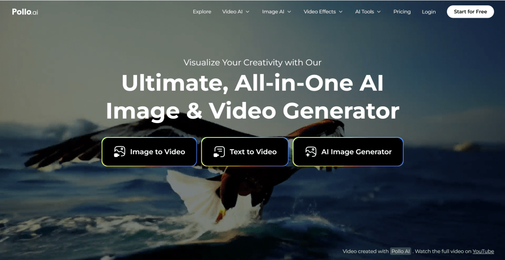 Pollo AI视频风格转换工具界面,展示自定义风格模板和高级控制选项