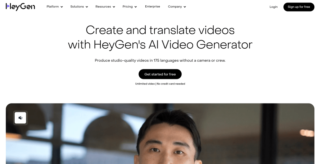 HeyGen AI数字人生成工具界面,展示文本转视频和数字人形象选择功能