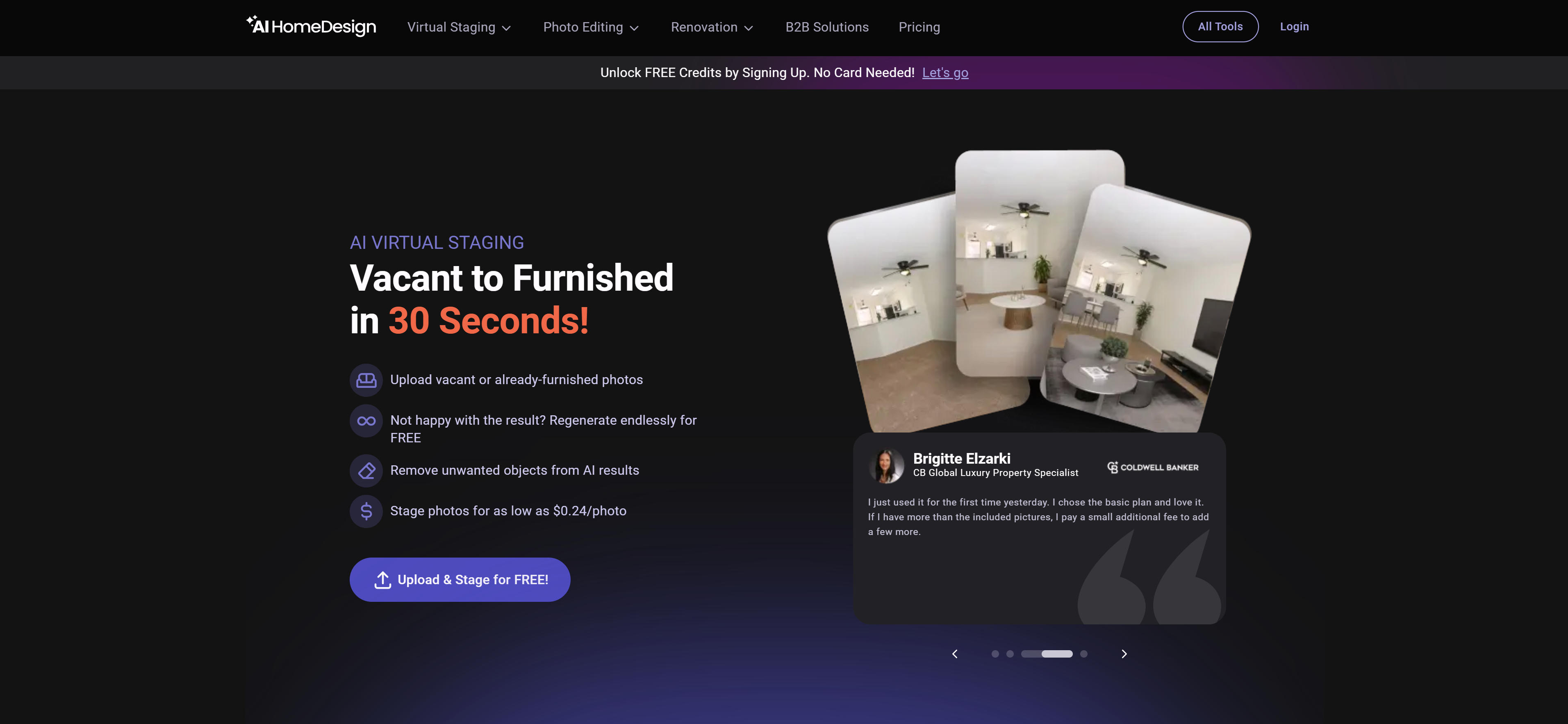 AI Home Design虚拟置景工具界面，展示AI和人工双重服务